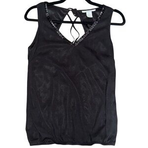 OPEN BACK BLACK DRESS BLOUSE WITH SEQUINS